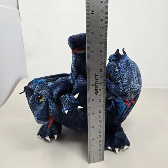 Folkmanis Three-Headedblue Dragon Hand Puppet Storytelling Play Fun For Kids - Picture 13 of 16